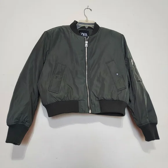 ZARA ZW COLLECTION Cropped Bomber Jacket - Picture 11 of 14
